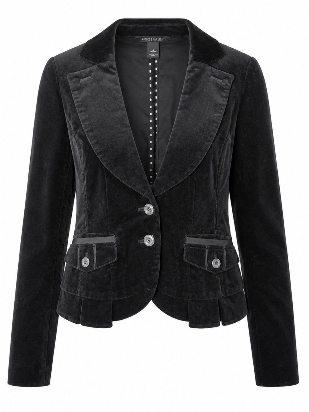 White House Black Market Black Velvet Button-Front Blazer. Sz 6
